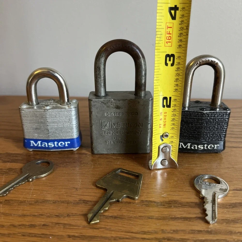 Lot Of 3 Padlocks With Keys Master American Lock Company Vintage
